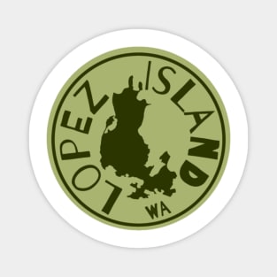 Lopez Island, WA in Green Magnet