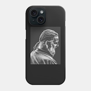 Street Photography - longhaird bearded man Phone Case