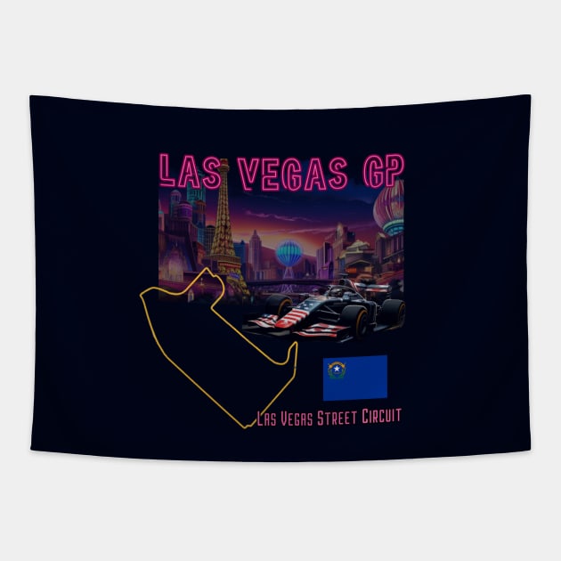 Las Vegas Grand Prix, Formula 1, USA Grand Prix Tapestry by Pattyld