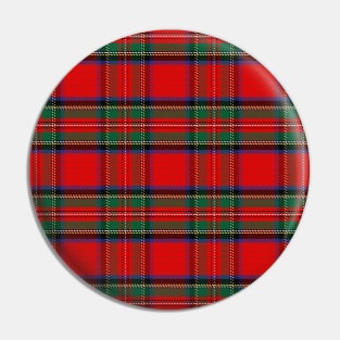 Red Green and Blue Tartan Plaid Pattern Pin