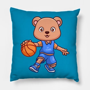 Basketball Bear Cute Cartoon Pillow