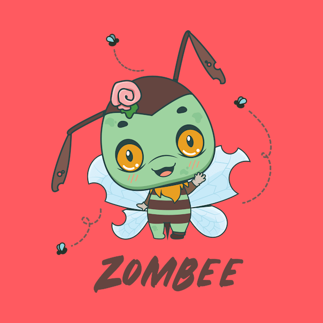 Zombee pun design by GazingNeko