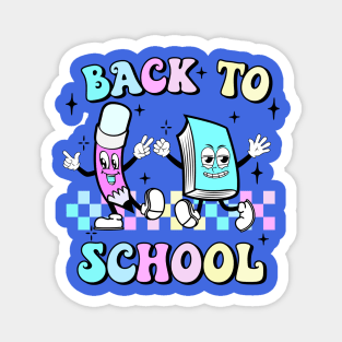 Back To School Vintage Retro Fun Pencil And Book Design Magnet