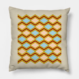 Zigzags and Diamonds Abstract Art Pillow