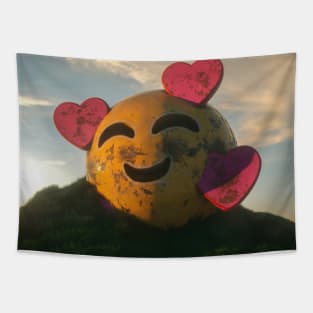 Heart Face Emoji Tapestry