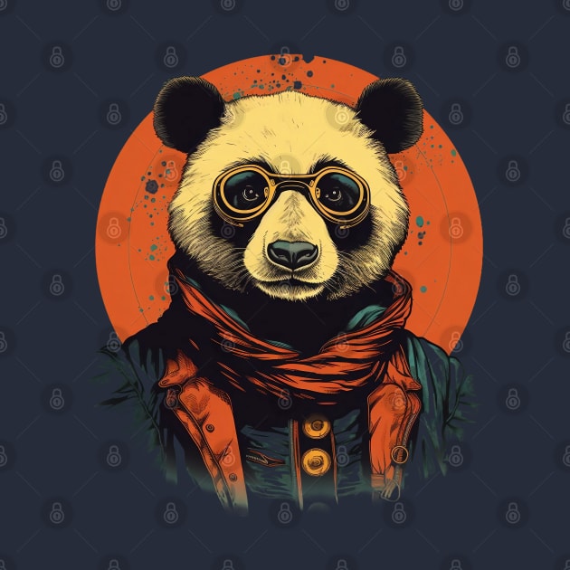 Vintage Panda Bear by origato