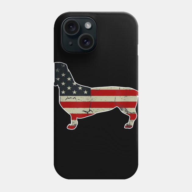 Patriotic Dachshund American Flag 4th Of July Gift Phone Case by Kaileymahoney