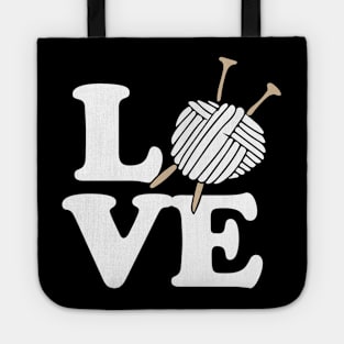 LOVE knitting and crochet Tote