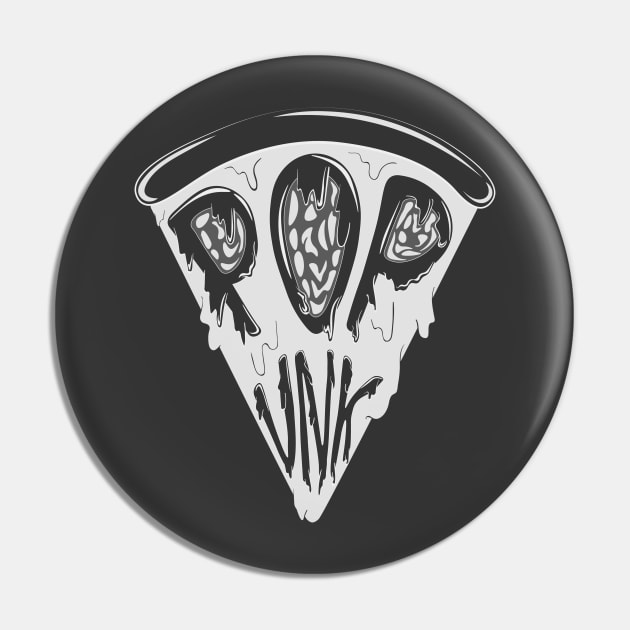 Popunk Pizza Logo Monochromatic Pin by Popunk Pizza