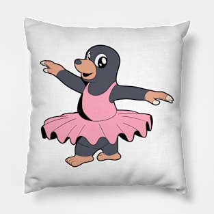 Cartoon mole dances ballet - ballerina Pillow