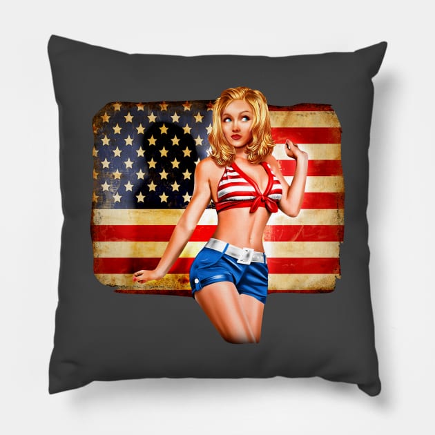 American Women Pillow by JoannaMichelle