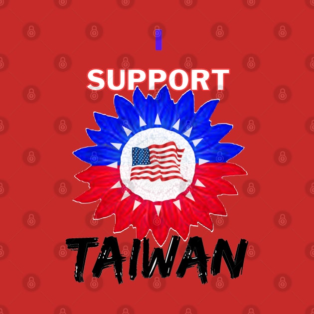 America supports Taiwan - Taiwanese Sunflower of world peace by Trippy Critters