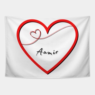AAMIR Name Shirt in Heart Tapestry
