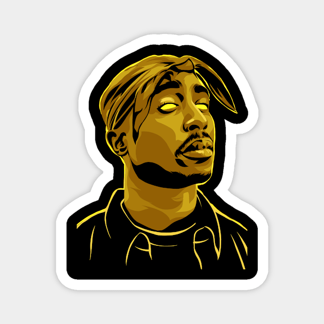 2 Pac Illustration Magnet by Heywids