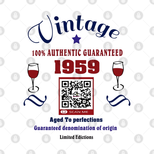 Vintage birthday gift 1959 by hogar de vinos