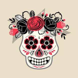 Day of the Dead White Skull T-Shirt