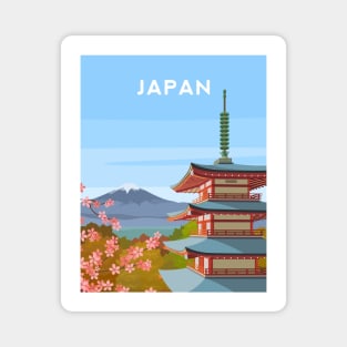 Japan - Mount Fuji and Chureito Pagoda Magnet