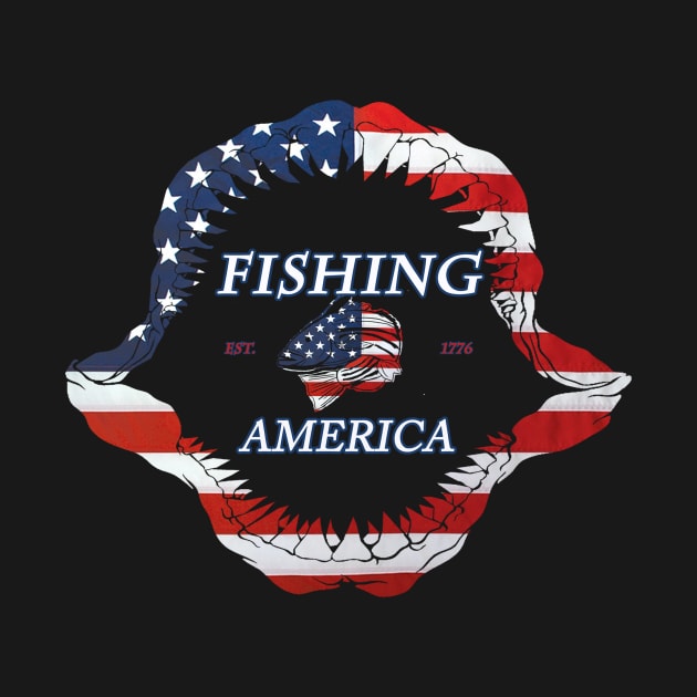 Fishing America  stars and stripes by Hook Ink