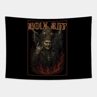 Holy Riff • Demonic Pope Heavy Metal Tee Tapestry