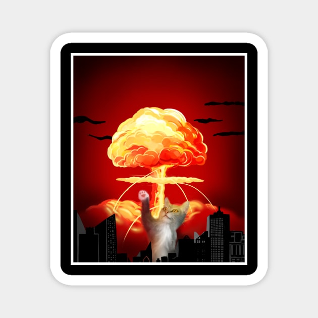 Funny Cat, Destroying Magnet by logiamerch