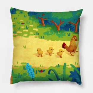 Dutch Bantam Family Stroll Pillow