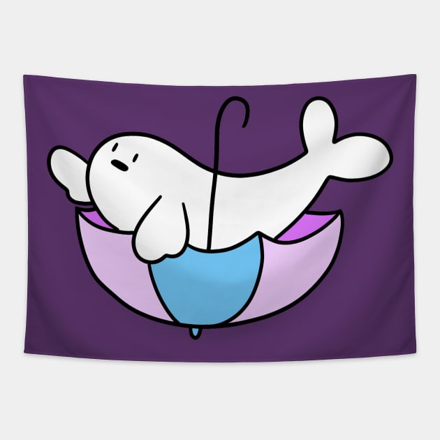 Umbrella Baby Harp Seal Tapestry by saradaboru