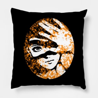 Punk Fashion Style Oval Orange Glowing Girl Pillow