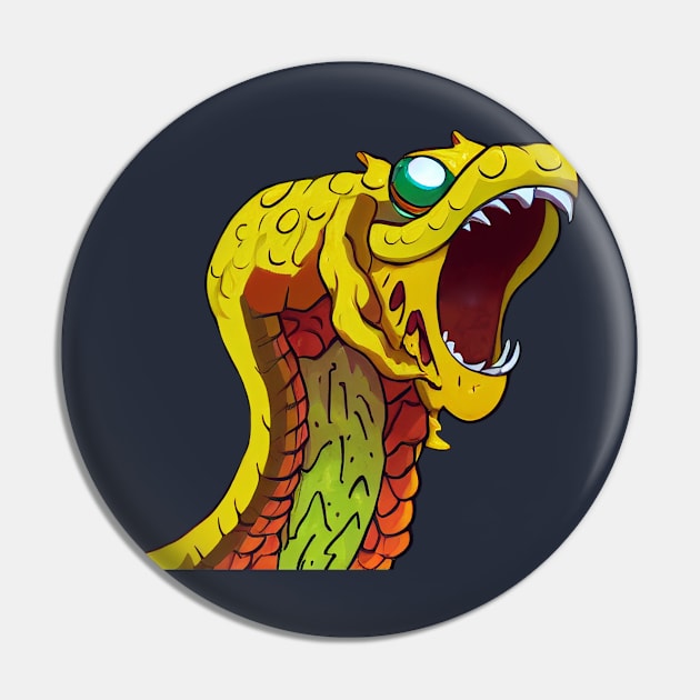 Yellow and red snake head with sharp fangs and sapphire green eye Pin by CutePlanetEarth