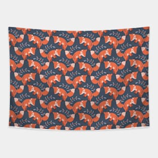 Cute Red Pouncing Fox Tapestry