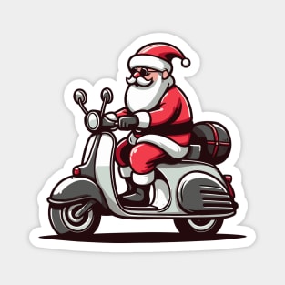 Santa On Scooter Magnet