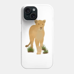 Watercolor Lioness Stalking Phone Case