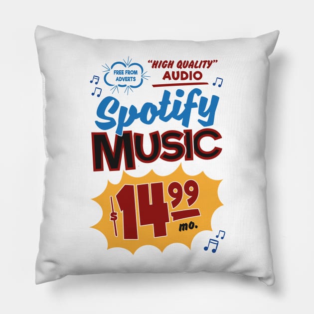 Spotify Retro Sign Pillow by iannorrisart