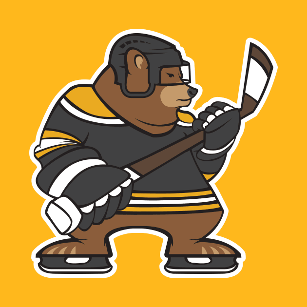 Boston Bruins Bear Hockey Design by stayfrostybro