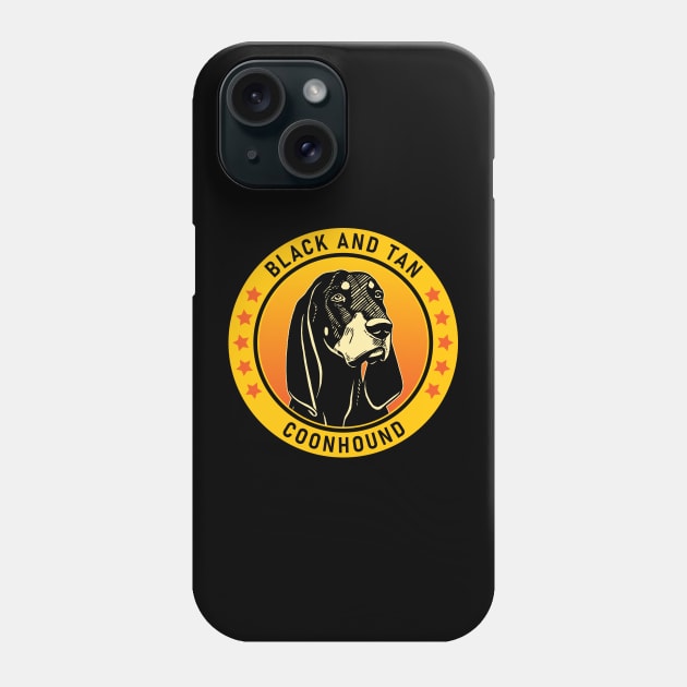 Black and Tan Coonhound Dog Portrait Phone Case by millersye