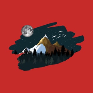 Nature Moon Mountains T-Shirt