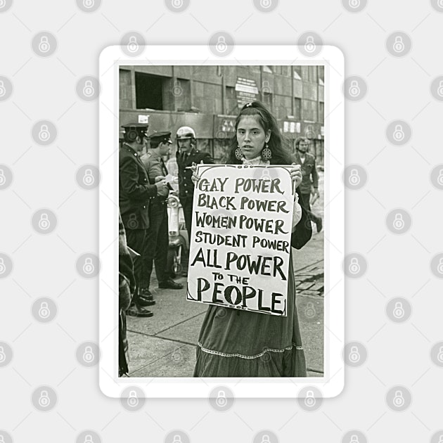 All Power to the People // Vintage Protest Sign Magnet by darklordpug