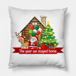 The year we stayed home christmas Pillow