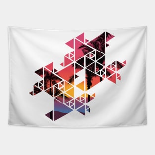 Beach Sunset Triangle Tapestry