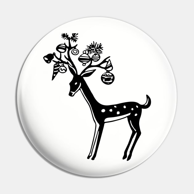 Decorated Deer Pin by linesdesigns