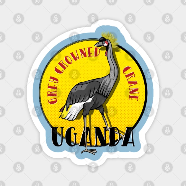 Grey Crowned Crane Uganda Magnet by mailboxdisco