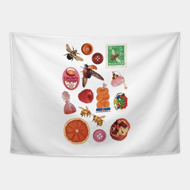 fruit salad stickers Tapestry by oxrangejuice