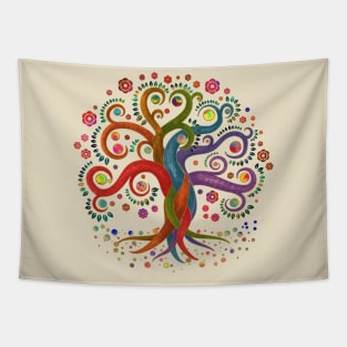 Tree of Life - Yggdrasil - Watercolor swirl Tapestry