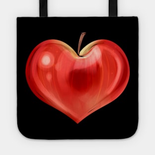 Apple In Heart Shape - Vegetarian - Go Vegan Tote