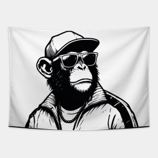 King of the Jungle - streetwear Monkey with a chain Tapestry