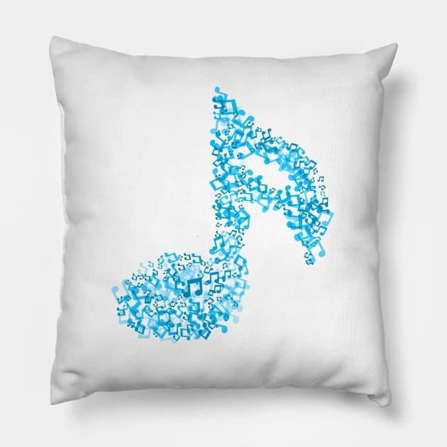 Dramabite Music notes harmony cute musical gift for musician Pillow by dramabite