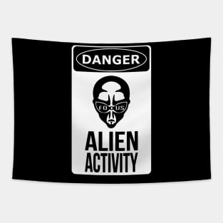 Danger, Alien Activity! White Tapestry