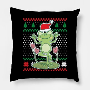 Ugly Christmas Sweaters Cottagecore Frog Pillow