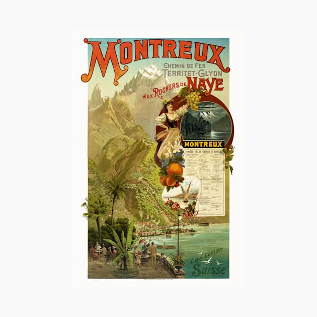 Montreux Switzerland Vintage Travel Poster 1894 by vintagetreasure