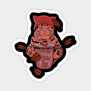 COFFEE CAT X-MAS Magnet