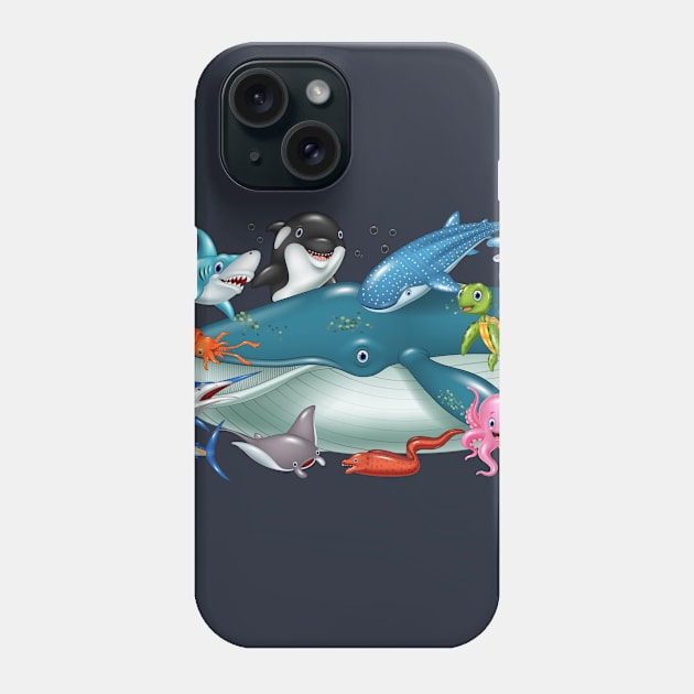 Sea Ocean Animals Illustration Phone Case by Choulous79